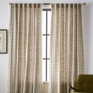 Anthropologie Verity Tweed Cotton Curtain 84"x50" NEW